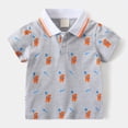 thumbnail image 2 of NIEWTR Toddler Boys Printed Polo Shirts Soft Breathable Short Sleeve Lapel Tees Summer Casual Clothes(Grey,1-2 Years), 2 of 9