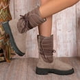 thumbnail image 6 of Boots for Women,Winter Lined Mid Calf Boots Cozy Comfort Casual On Outdoor Cold Weather Footwear,Knee High Boots Women,Grey,6.5, 6 of 9