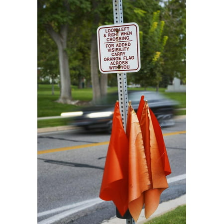 Road Safety Flags in Salt Lake City. Print Wall Art By Jon Hicks