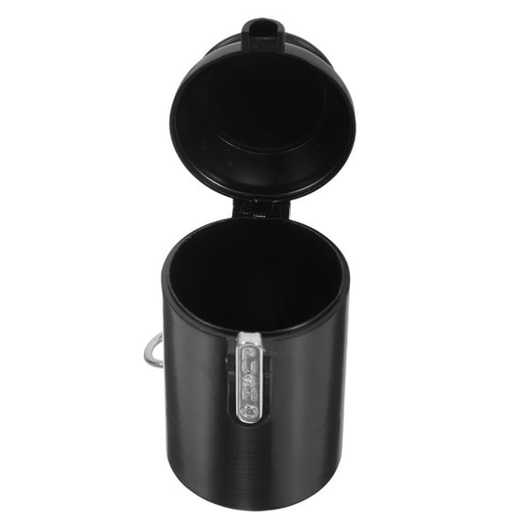 RENACLIPY Portable Black Plastic Ashtray, Compact and Leakproof Design for Outdoor Use and Travel Convenience