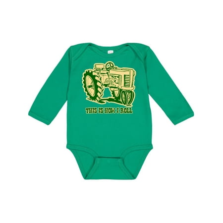 

Inktastic This Is How I Roll Tractor GRN Gift Baby Boy or Baby Girl Long Sleeve Bodysuit