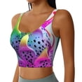 thumbnail image 2 of Pofeuu Colorful Glitter Dagon Fruit Print Sports Bra for Women Sexy Vest Yoga Running Gym Fitness Crop Bras Tops-X-Large, 2 of 8