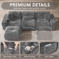 thumbnail image 6 of Daeorio 112" Modular Sectional Cloud Couch,Velvet Upholstered Sofa Boneless Modern Comfy No Assembly Required Deep Seat Loveseat Sofa for Living Room,Bedroom,Apartment(Gray,L-Shaped), 6 of 8