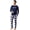 Navy Blue Plaid, variant on ZEFORTEX Men's Pajamas Set Long Sleeve Top with Plaid Pants Soft Sleepwear Loungewear