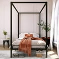 thumbnail image 4 of YITAHOME Metal Canopy Bed Frame/13 Inch Platform/Wood Slat Support/No Box Spring Needed (Full, Black), 4 of 7