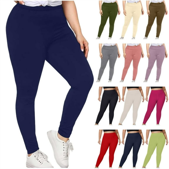 BiZtdJrK Butt Lifting Leggings for Women Tummy Control High Waisted Full Length Yoga Pants Slim Running Oversized Tights, Beige, L