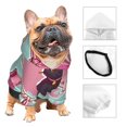 thumbnail image 3 of Fotbe Cats On Broomstick Sudadera con Estampado para Perros Pequeños – Suéter con Capucha para Mascotas, Tela Suave de Forro Polar con Bolsillo-Small, 3 of 7