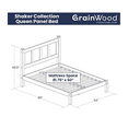 thumbnail image 5 of Grain Wood Furniture Shaker Solid Wood Panel Platform Bed, Queen Size, Natural, 5 of 8