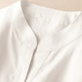 thumbnail image 6 of Ladies Linen Stand Collar Shirt Three Quarter Sleeve Loose Fit Plus Size Casual Top Womens Work Out Shirts Pack Short Sleeve Scrub Jackets Long Sleeved Women's Shirts Tech Stretch Loose Fit Womens, 6 of 7