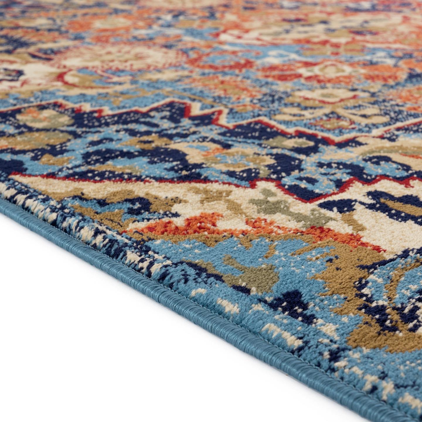 Luxe Weavers Oriental Blue 8x10 Vintage Area Rug, Southwestern Geometric Carpet - image 5 of 6