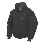 Tough Duck Hooded Bomber Jacket Black 12oz Cotton Industrial Cold Weather Size X