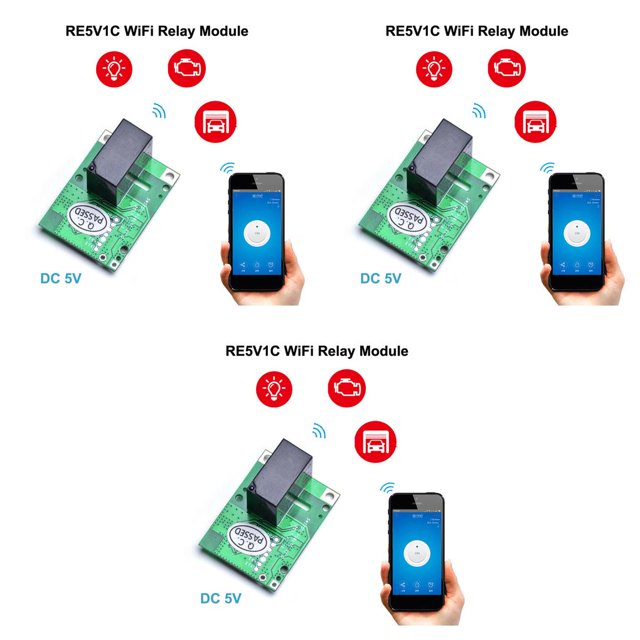 Moyic RE5V1C 5V DC Wifi Inching Selflock Switch Control remoto Módulo de relé de contacto seco Type1