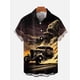 thumbnail image 3 of Camisa hawaiana retro de moda de manga corta con estampado de vaquera hawaiana de playa con póster de coche vintage de los años 1970 y 1980 para hombre Hrajuku, 3 of 5