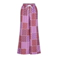thumbnail image 3 of ICHUANYI Clearance Women Casual Loose Gradient Tie-dye Printed Yoga Sport Long Pnats Wide Leg Pants(Purple, XXL) ICHUANYI WER2023081200399, 3 of 5