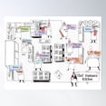 thumbnail image 2 of Kitchen Illustration Poster Wall Art, Modern Wall Decor For Living Room Bedroom, 12x18 UNFRAMED, 2 of 3