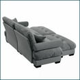 thumbnail image 4 of Modern Velvet 2-Seater Sofa with Ottoman, Round Armrests & Pillows – Living Room Ready | Grey | Velvet | Round Arms, 4 of 14