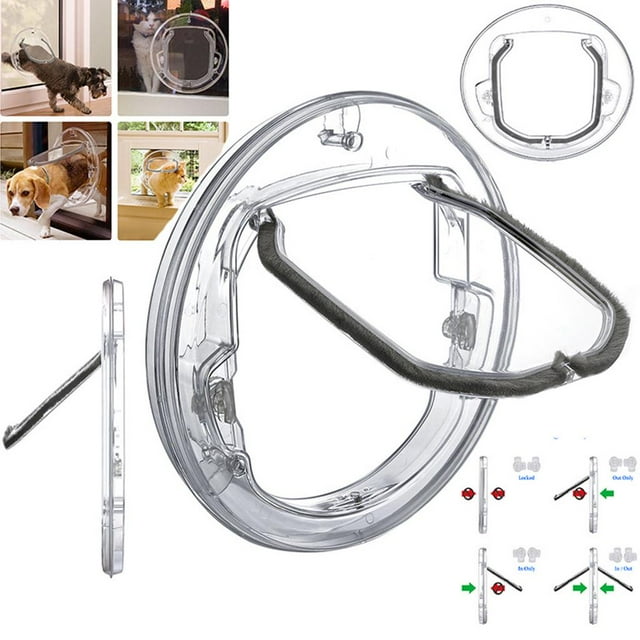 Puerta para mascotas perfecl con solapa y Cerradura de 4 Vías para gato y perro