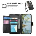 thumbnail image 2 of for Samsung Galaxy S25Edge Leather Phone Case Zipper Wallet Handbag, Embossed Floral Folio Flip Cover Kickstand, 2 Layer Card Slot Cash Holder, Magnetic Buckle, Shoulder Wrist Strap, 2 of 9