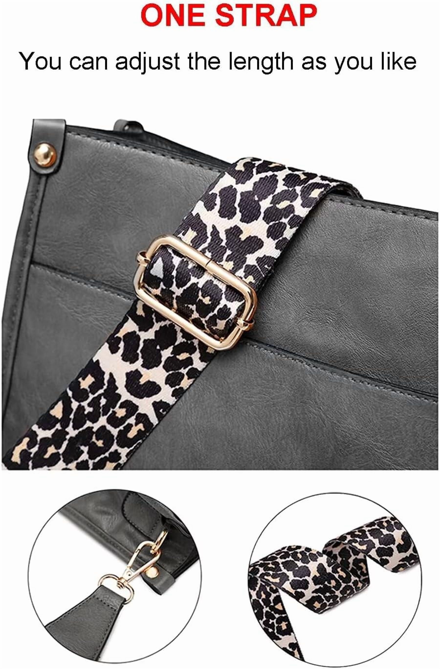 Kwuty Vegan Leather Crossbody Bags for Women, Crossbody Purse with Guitar Strap Zipped Pockets Handbag Shoulder Bag