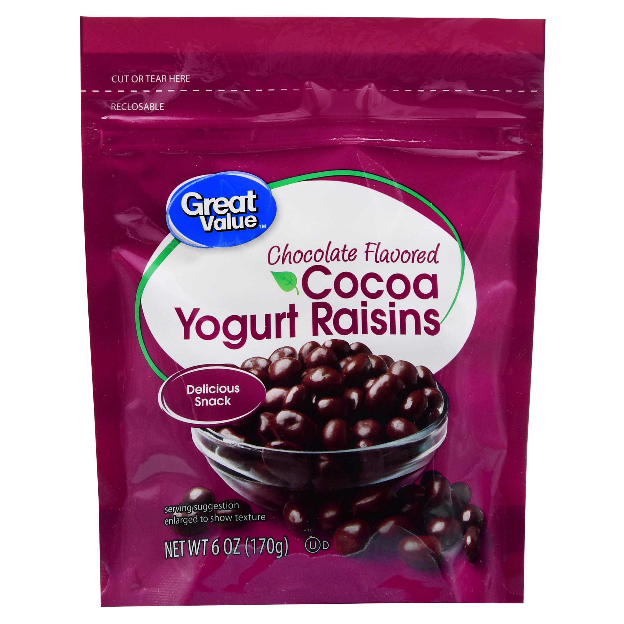 Great Value Chocolate Flavored Cocoa Yogurt Raisins, 6 Oz.