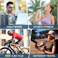 thumbnail image 4 of Water Bottle, 500ml Vacuum Flask, Insulated Travel Mug With Leakproof Lid & Handle, Reusable Bottles Stays Hot & Cold For Work Sports Cycling, Blue, 4 of 4