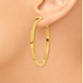 thumbnail image 3 of 14K Yellow Gold 3x40mm Polished Round Hoop Earrings, 3 of 4