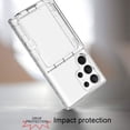 thumbnail image 4 of for Samsung Galaxy S23 Ultra Back Case with Credit Card Holder & Hidden Mirror, Two Layer Shockproof Heavy Duty Protection Cover Protective Anti-Scratch Silicone Hard PC Case - Clear, 4 of 6