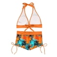 thumbnail image 5 of Erwazi Womens Printed 2 Piece Bikini Swimsuit Halter Tie Back High Waist Shorts Causal Bathing Suit, 5 of 9