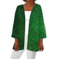 thumbnail image 2 of Frostluinai Womens Cardigans Sparkly Open Front Kimono Cardigans Long Sleeve Glittle Print Cover Up Casual Loose Party Jackets, 2 of 5