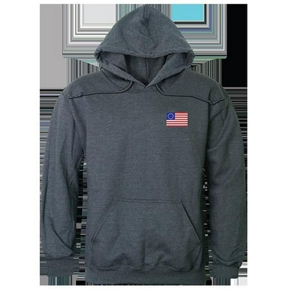 Rapid Dominance Betsy Ross 1 Graphic Mens Pullover Hoodie Hch [Heather Charcoal Grey - S]