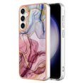 thumbnail image 1 of For Samsung Galaxy S24 FE TPU Case Marble Pattern 2.0mm Electroplating Phone Back Cover - Rose Gold, 1 of 5