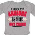 thumbnail image 4 of Inktastic That's My Awesome Brother out There with Baseballs Boys or Girls Long Sleeve Baby Bodysuit, 4 of 5