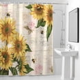 thumbnail image 4 of Sunflower Leaves Fabric Shower Curtain Floral Retro Washable Shower Curtains for Bathroom, Waterproof Bath Curtain with Hooks Home Decor 72x84in, 4 of 8