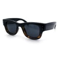 thumbnail image 4 of Classic Square Sunglasses for Men Women UV400 Protection Retro Thick Fat Bevel Frame Black Tortoise Frame Black Lens, 4 of 7