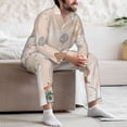 thumbnail image 6 of Bingfone Men's Pajama Set 2 Piece Loungewear PJs, Long Sleeve with Pajama Pants-Animals Riding Across The Sky1, 6 of 7