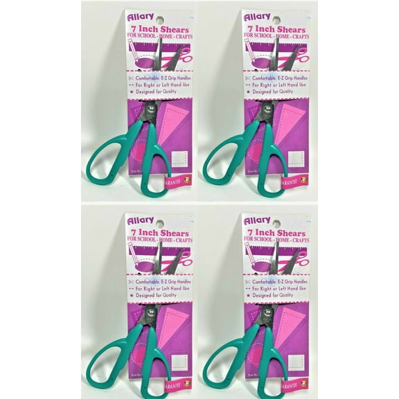 Lot of 4 Allary Style #209 Craft Scissors, 7 Inch, GREEN