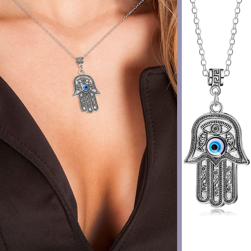 MilcTabe Evil Eye Hamsa Hand of Fatima Jewelry Set 3 Pieces
