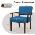 thumbnail image 6 of Auranook Linen Accent Chair, Living Room Chair w/ Soft Padded Seat & Backrest, Mid Century Upholstered Armchair w/ Rubber Wood Frame, 6 of 7