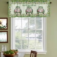 thumbnail image 3 of 2 Pack Valances for Window, Spring Easter Short Curtains for Kitchen Bedroom Living Room, Easter Eggs Bunny Truck Botanical Green Plaid Rod Pocket Small Window Treatment Valance Drapes 42 x 12 Inch, 3 of 8