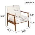 thumbnail image 7 of Solid Wood Frame Accent Chair, Mid-Century Modern Upholstered Armchair with Soft Thick Coushion, Single Sofa Armchair for Living Room, Bedroom and Balcont, 7 of 7