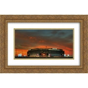 MetLife Stadium 2x Matted 24x16 Gold Ornate Framed Art Print from the Stadium Series