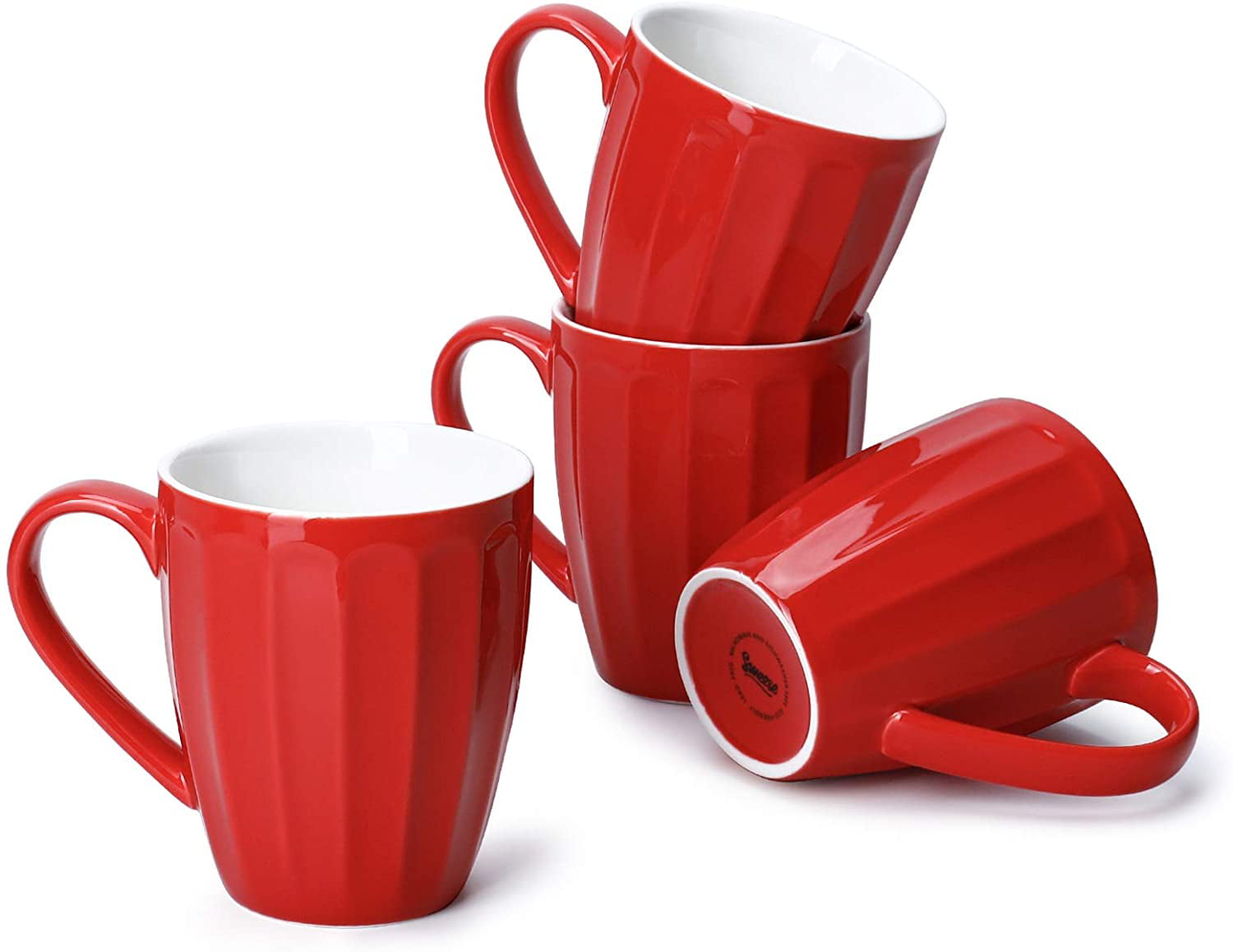Cappuccino Cocoa Sweese 617.405 Porcelain Mugs Set of 4 Coffee Latte Yellow 18 Ounce Large Coffee Mug for Tea
