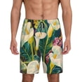 thumbnail image 3 of Lsque Tropical Floral Jungle Mens Sleep Pajama Shorts,Short Pajama Pants, Cotton Ultra-Soft Knit-XX-Large, 3 of 9