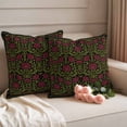 thumbnail image 2 of Vintage Red Roses Outdoor Waterproof Pillow Covers, Abstract Art Floral Green Leaves Decorative Square Throw Pillowcase Sofa Cushion Sham for Patio/Couch/Chair, 24"x24" 2 Pack, 2 of 8