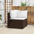 thumbnail image 1 of vidaXL Garden Corner Sofa with Cushions Brown Poly Rattan, 1 of 5