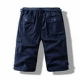 thumbnail image 4 of QingYiHua Men's Cargo Shorts on Clearance Men's Summer Shorts Casual Hiking Travel Shorts with Pockets Elastic Waist Twill Outdoor Shorts Mens Clothes Flash&nbsp;Deals Navy,4XL, 4 of 6