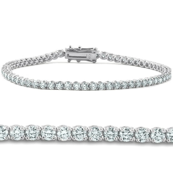 Pompeii 3 - 10 Ct Natural Diamond Tennis Bracelet in 14k White, Yellow, or Rose Gold