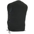 thumbnail image 3 of Daniel Smart Men’s Vest - Unique Black Denim without Collar Side Laces Motorcycle Vest for Men, 3 of 3