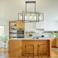 thumbnail image 5 of bokifol 5-Light Black Gold Farmhouse Chandelier Rectangle Ceiling Fixture for Dining Room, 5 of 9