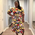 thumbnail image 2 of Women Plus Size Floral A Line Dress, 2 of 2